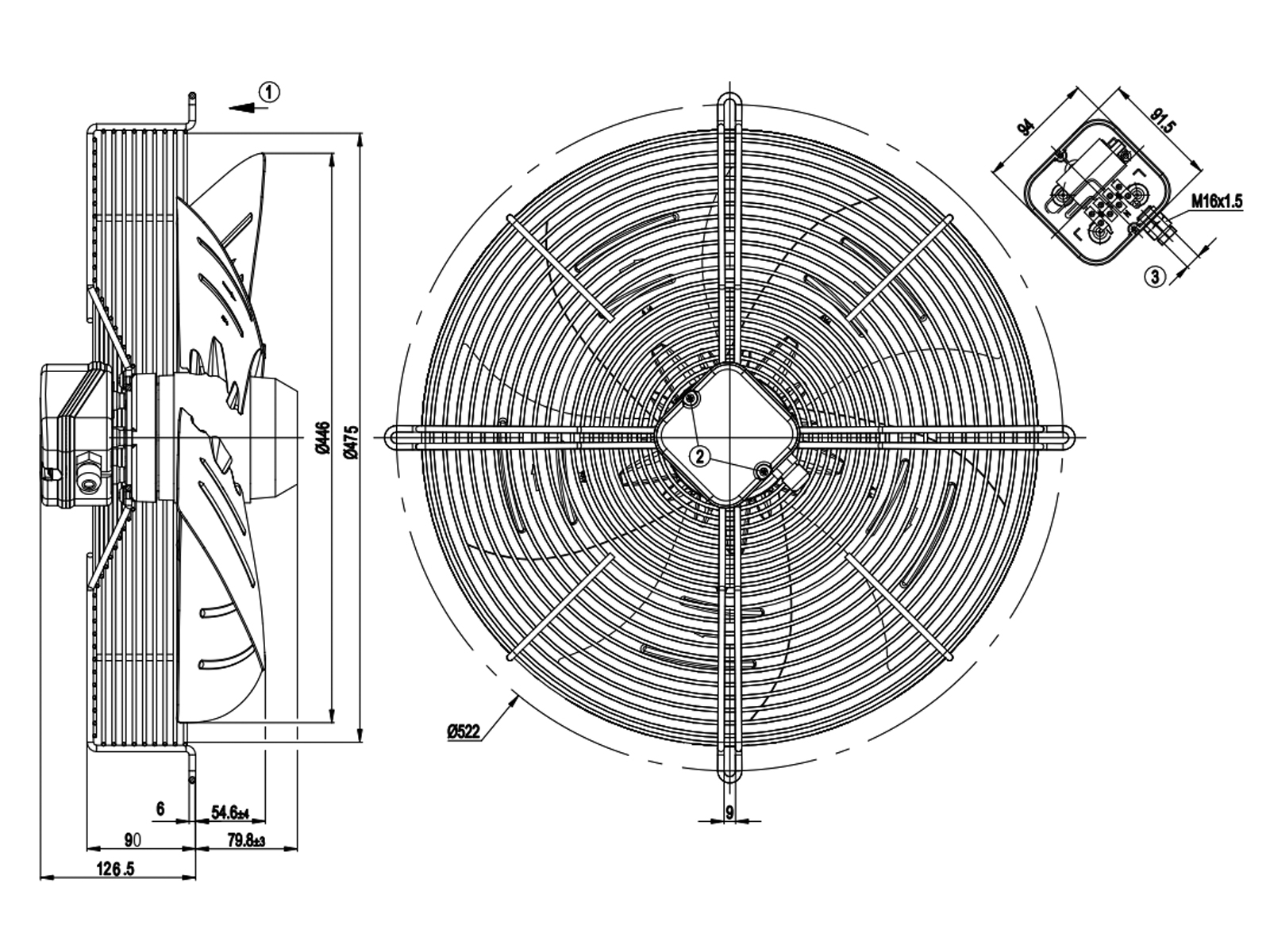 Quạt EBMPAPST S4E450-8317078900, 230VAC, 450mm Quạt EBMPAPST S4E450-8317078900, 230VAC, 450mm