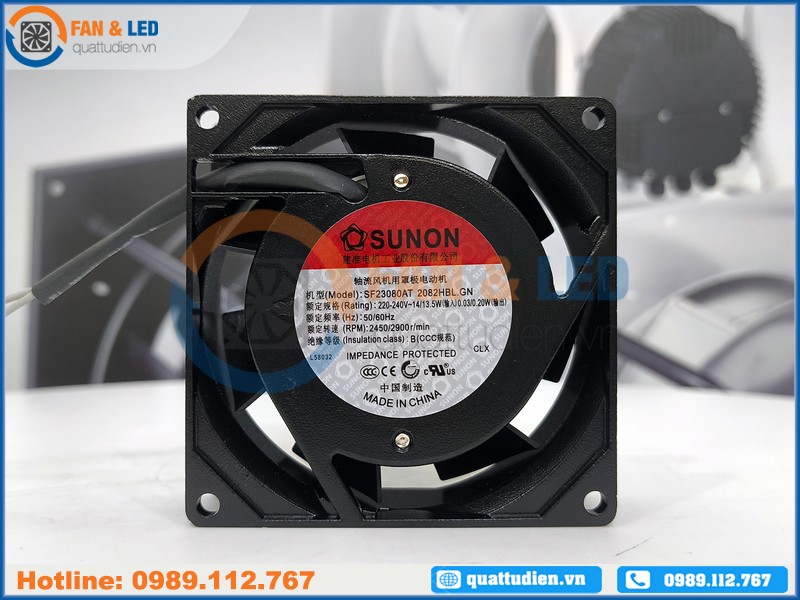 Quạt SUNON SF23080AT-2082HBL.GN, 220-240VAC, 80x80x25mm