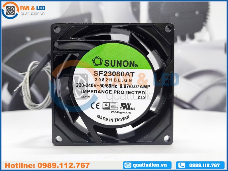 Quạt SUNON SF23080AT-2082HBL.GN, 220-240VAC, 80x80x25mm
