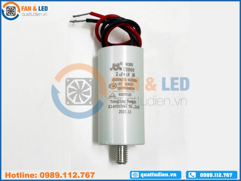 Tụ điện Tongyu CBB60 2uF, 450VAC