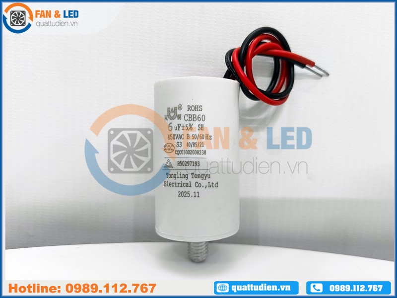 Tụ điện Tongyu CBB60 6uF, 450VAC