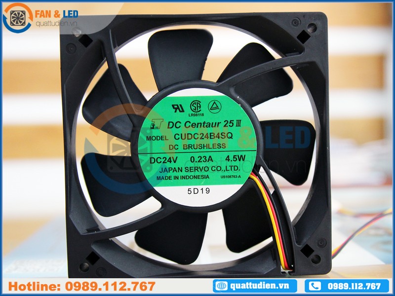 Quạt JAPAN SERVO CUDC24B4SQ, 24VDC, 120x120x38mm