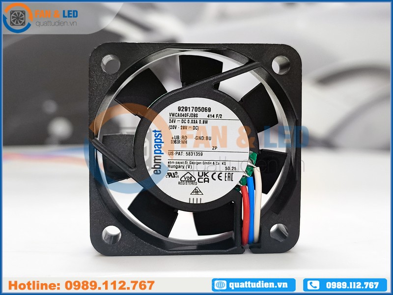 Quạt EBMPAPST 414F/2, 24VDC, 40x40x10mm