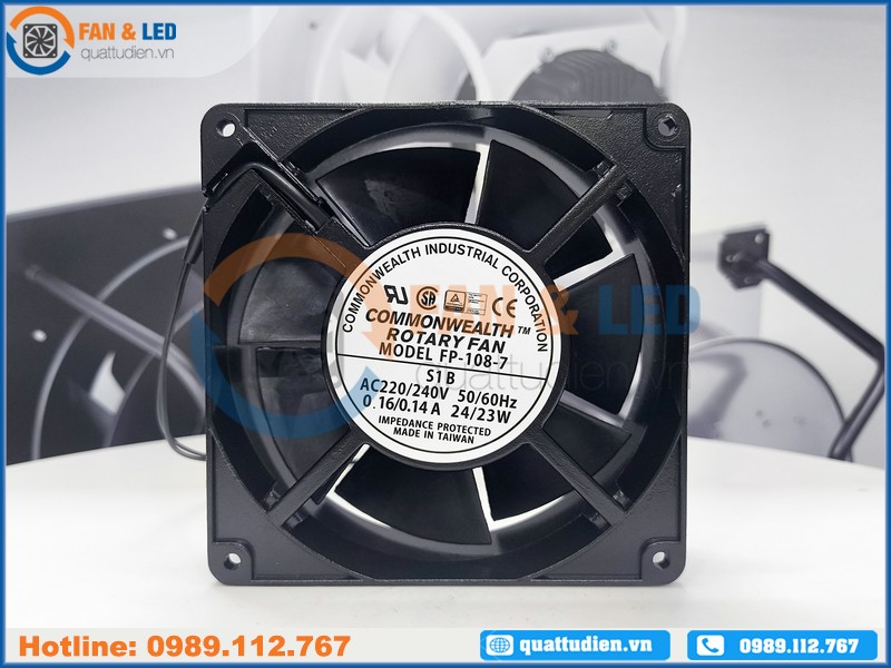Quạt COMMONWEALTH FP-108-7 S1-B, 220-240VAC, 127x127x38mm