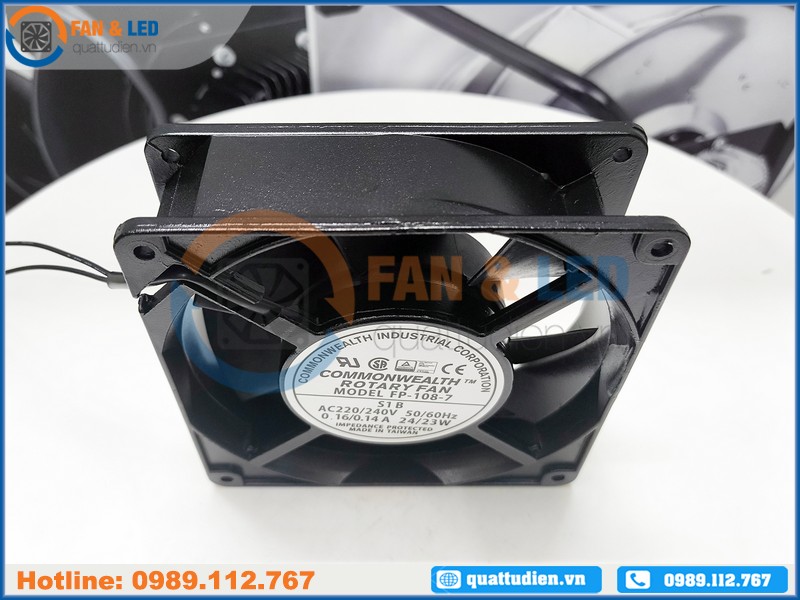 Quạt COMMONWEALTH FP-108-7 S1-B, 220-240VAC, 127x127x38mm Quạt COMMONWEALTH FP-108-7 S1-B, 220-240VAC, 127x127x38mm