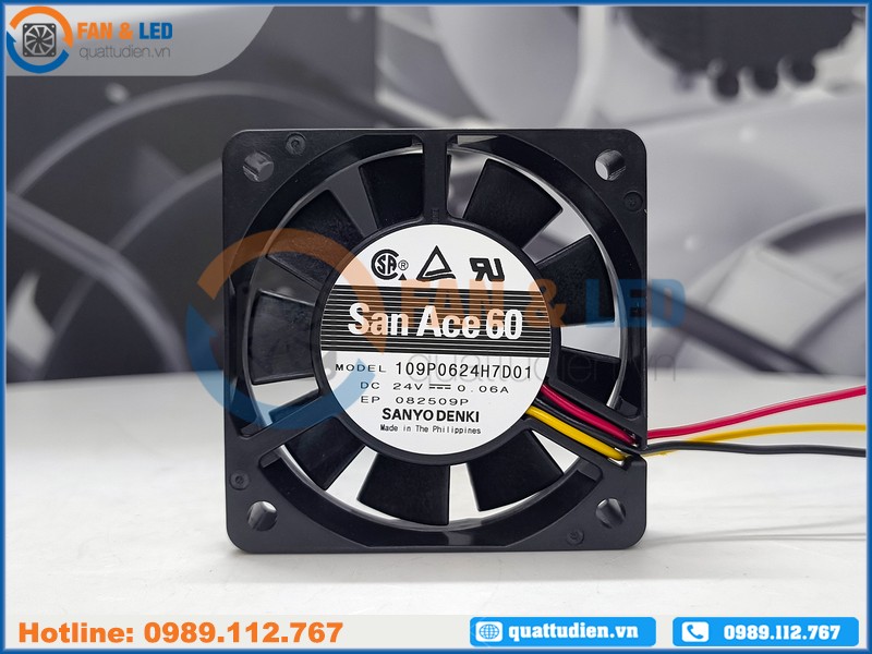 Quạt SANYO DENKI 109P0624H7D01, 24VDC, 60x60x15mm