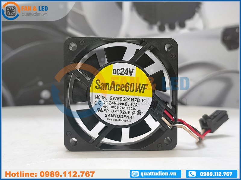 Quạt SANYO DENKI 9WF0624H7D04, 24VDC, 60x60x15mm