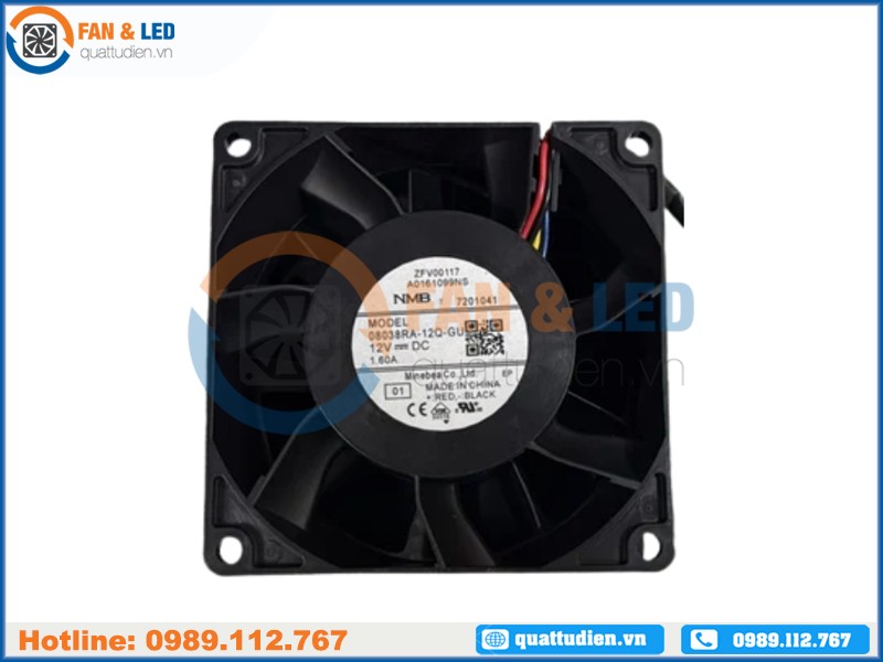 Quạt NMB 08038RA-12Q-GU, 12VDC, 80x80x38mm