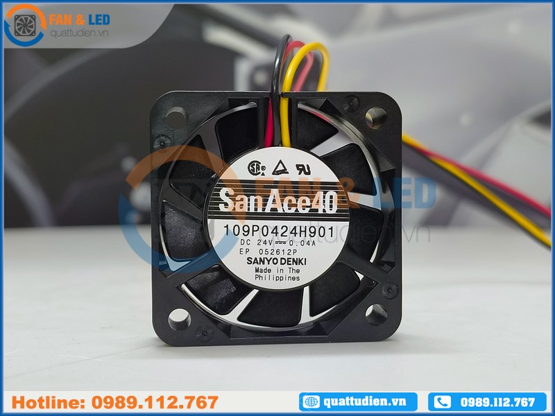 Quạt SANYO DENKI 109P0424H901, 24VDC, 40x40x10mm