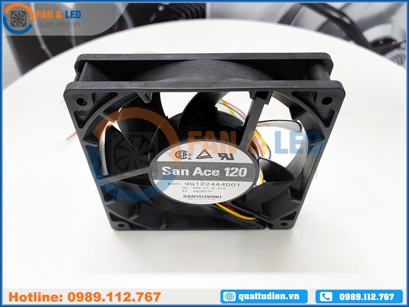 Quạt SANYO DENKI 9G1224A4D01, 24VDC, 120x120x25mm Quạt SANYO DENKI 9G1224A4D01, 24VDC, 120x120x25mm