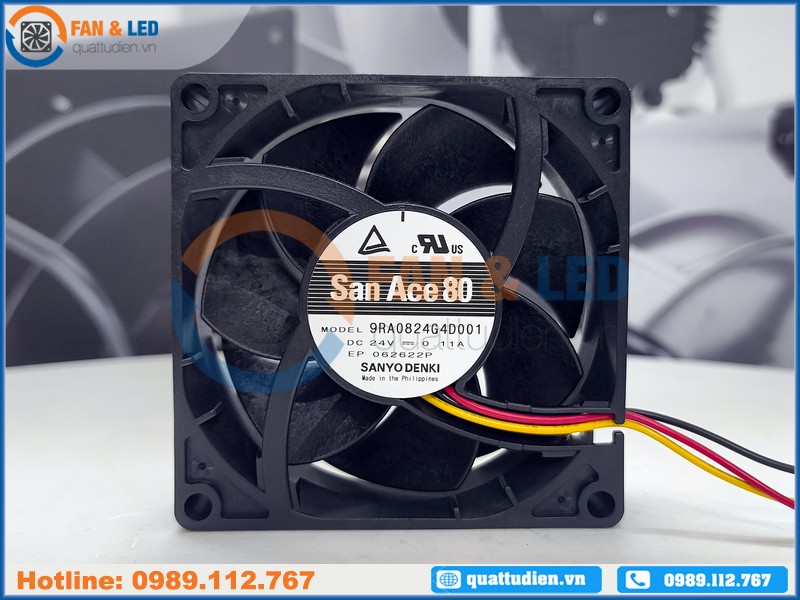 Quạt SANYO DENKI 9RA0824G4D001, 24VDC, 80x80x25mm