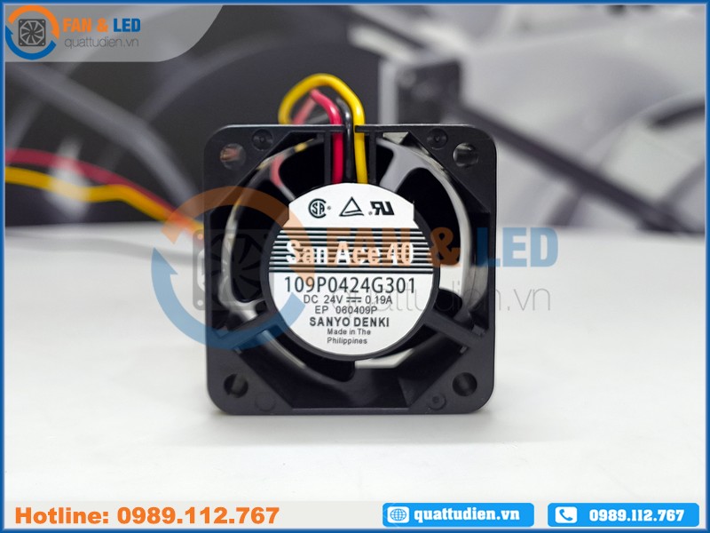 Quạt SANYO DENKI 109P0424G301, 24VDC, 40x40x28mm