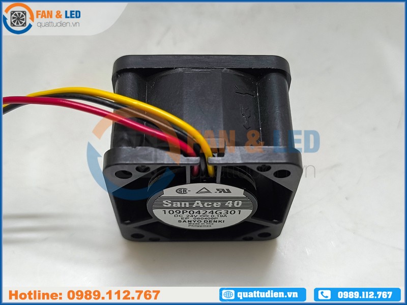 Quạt SANYO DENKI 109P0424G301, 24VDC, 40x40x28mm Quạt SANYO DENKI 109P0424G301, 24VDC, 40x40x28mm
